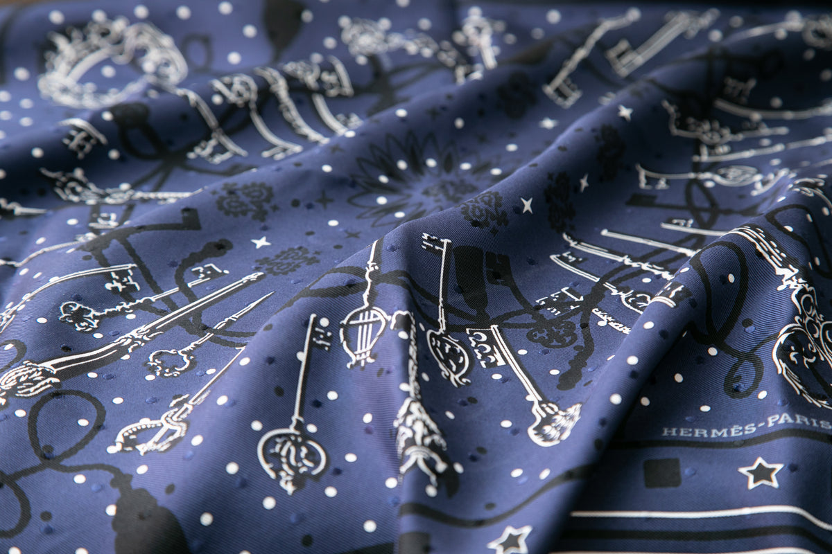 ヴィンテージエルメススカーフ　エルメス カレ55　Les Clés Bandana（レ・クレ・バンダナ）鍵