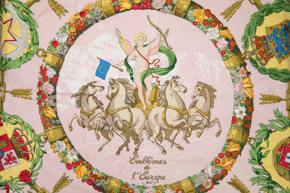 ヴィンテージエルメススカーフ　エルメス カレ90 Emblemes de LEurope(ヨーロッパ エンブレム)