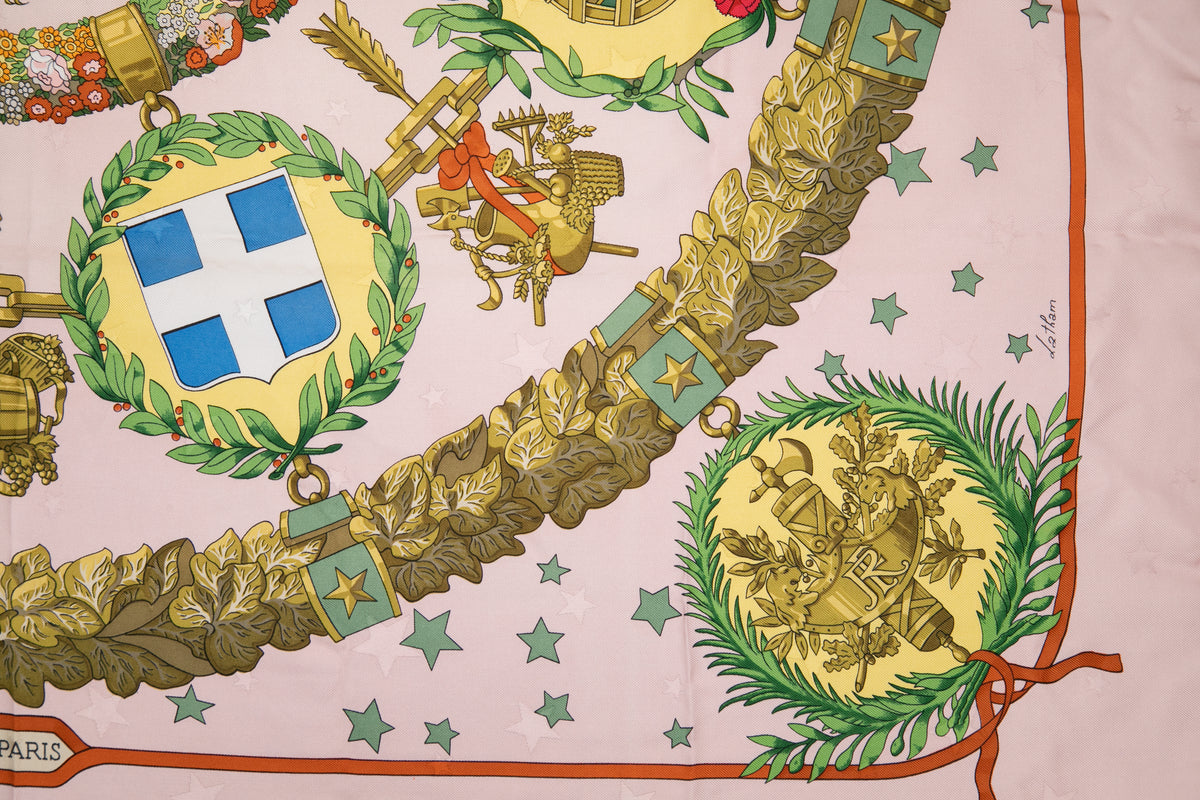 ヴィンテージエルメススカーフ　エルメス カレ90 Emblemes de LEurope(ヨーロッパ エンブレム)