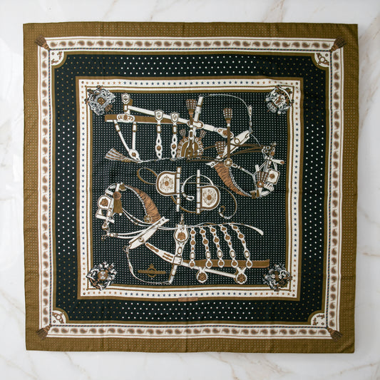 カレジュアン　カシシル 宮廷の馬具　バンダナ Harnais de Cour Bandana（アルネ・ドゥ・クール・バンダナ）　カシミヤシルク１４０